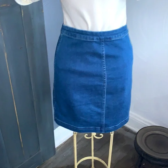 FREE PEOPLE stretch denim zip up mini - Picture 6 of 6